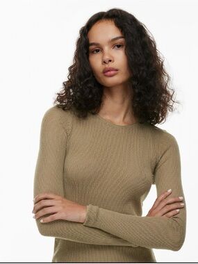 Sunday Best Womens Crewneck Knit Sweater - beige size 2xs fit up to S